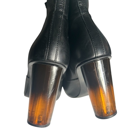 Pure Navy Made In Spain Black Leather Booties Sz 39 (8) - Picture 5 of 11